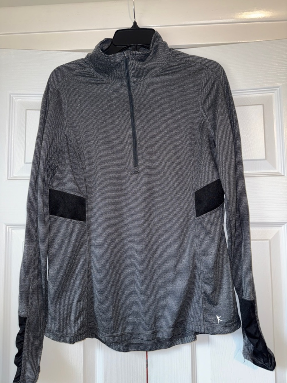 Women’s Long Sleeve Half-Zip Athletic Pullover - with Black Mesh Panels